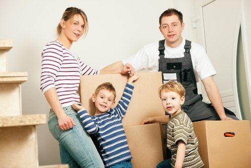 Prepared moving van with boxes and furniture for Hydepark relocation