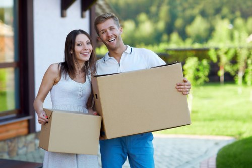 Careful loading of household furniture and boxes