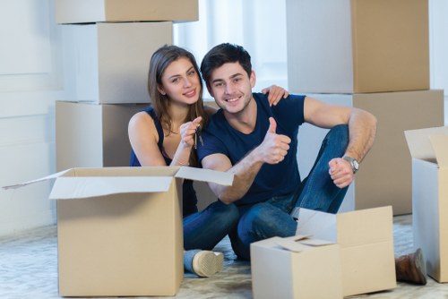 Final moving boxes arranged in a new Hydepark home
