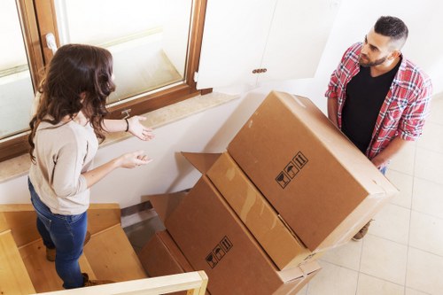 Packing office equipment for a move in Hydepark