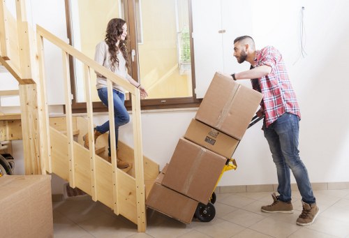 Commercial removals team organising an office relocation in Hydepark