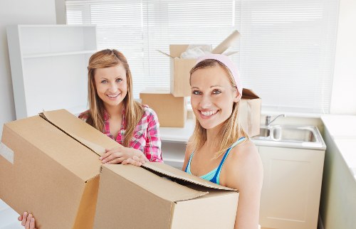 Office equipment and desks prepared for commercial relocation in Hydepark