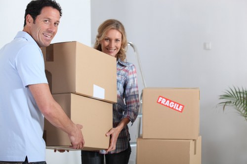 Packing and loading items for a commercial move in Hydepark